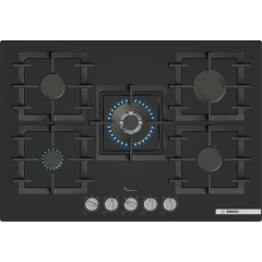 Bosch PPQ7A6I40 75cm Black Gas Hob with 5 Burners