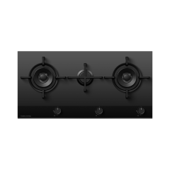 Fisher & Paykel 90cm Black Glass Gas Hob with 3 Burners