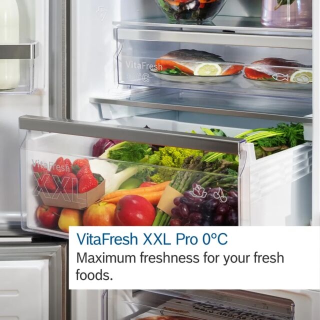 Bosch KFD96APEA 90.5cm Plumbed No Frost American Fridge Freezer - Stainless Steel