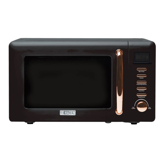 Haden 197061 20 Litres Single Microwave - Black & Copper