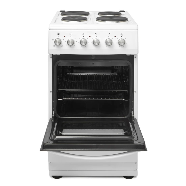 Haden HES051W 50cm Single Oven Electric Cooker with Sealed Plate Hob - White