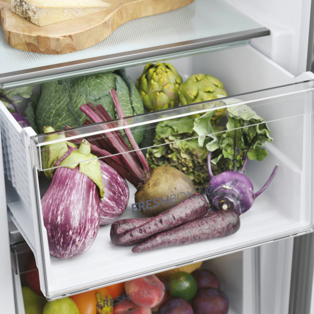 Haier HSR5918DNMP 90.5cm Total No Frost Fridge Freezer - Pt. Inox