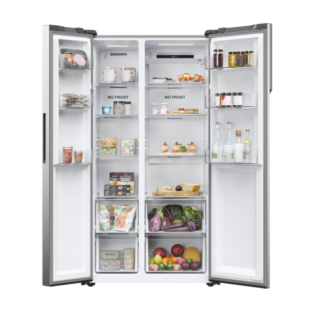 Haier HSR5918DNMP 90.5cm Total No Frost Fridge Freezer - Pt. Inox