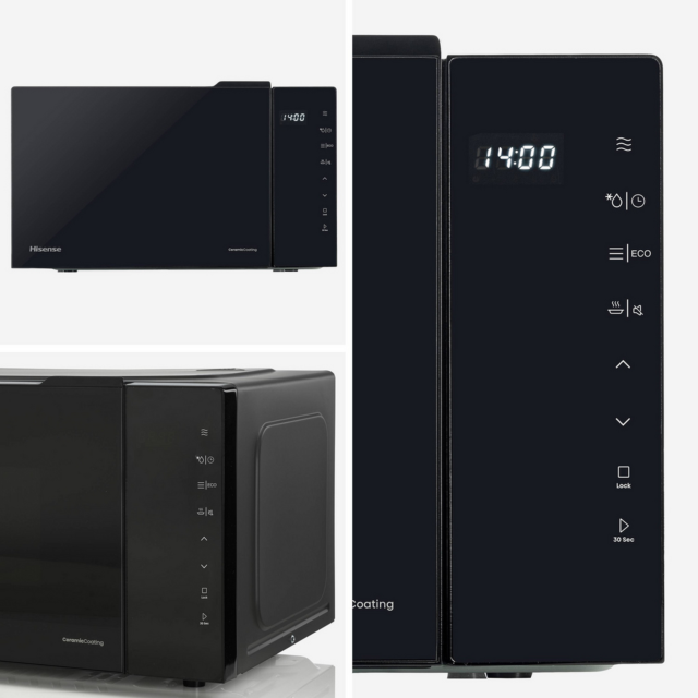 Hisense H23MOBS5H4UK 23L Solo Microwave in Black