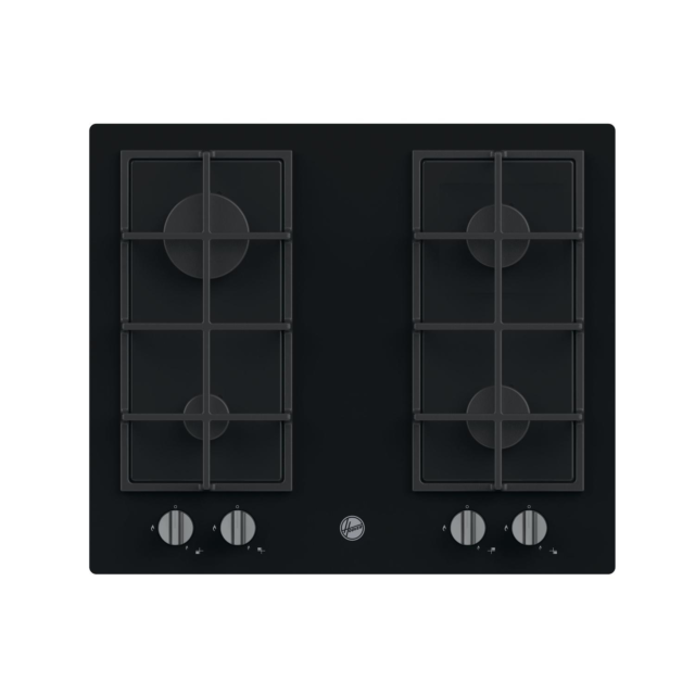 Hoover HVG6K3B 60cm Black Gas Hob with 4 Burners