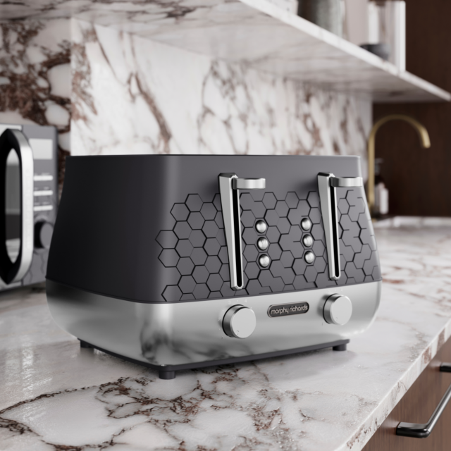 Morphy Richards 243020 Cassini 4-Slice Toaster Moonless Night - Black