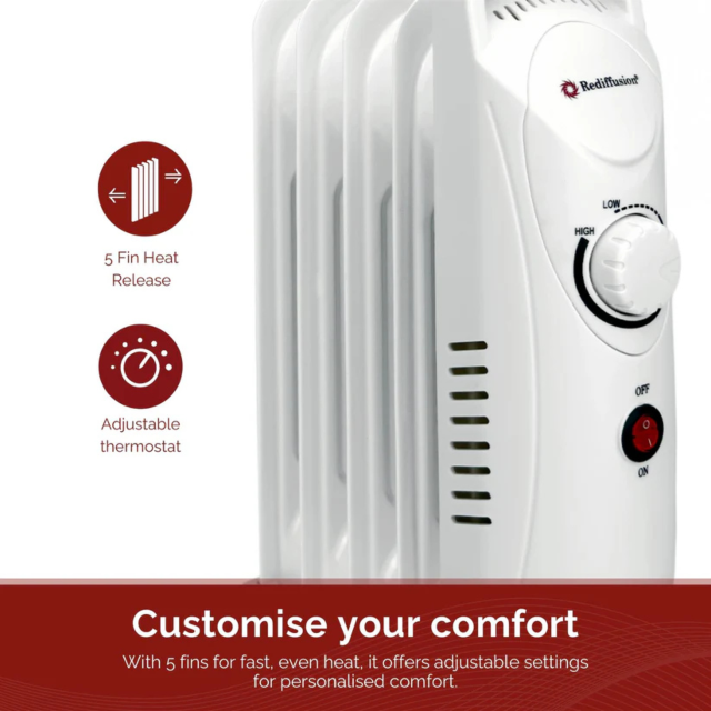 Rediffusion REDB125A 650w Oil Filled Radiator