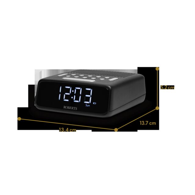Roberts Radio ORTUSFMBK Clock Radio- Black