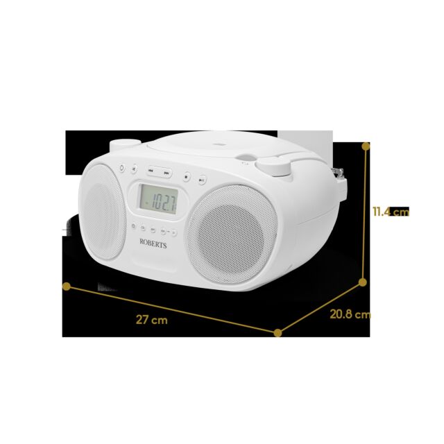 Roberts Radio ZOOMBOXFMW CD Player - White
