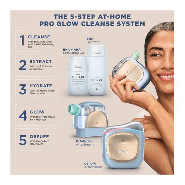 Shark XSKACS300UKPL FacialPro Glow + Depuffi Spa Purple