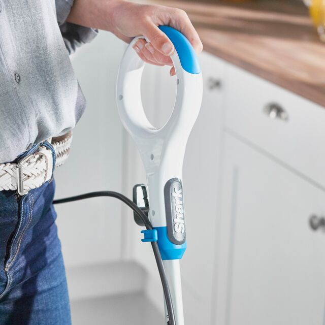 Shark S6001UK Klik n'Flip Manual Steam Pocket Mop - White/Blue Bird Blue