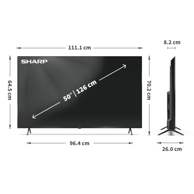 Sharp 4T-C50HM5245KB 4K UHD TV in Black