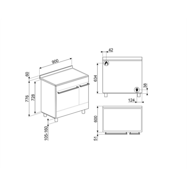 Smeg SCB92MX8 79.7cm Dual Fuel Rangecooker Stainless